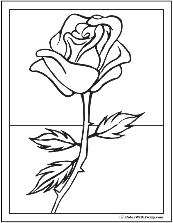 73+ Rose Coloring Pages: Customize PDF Printables