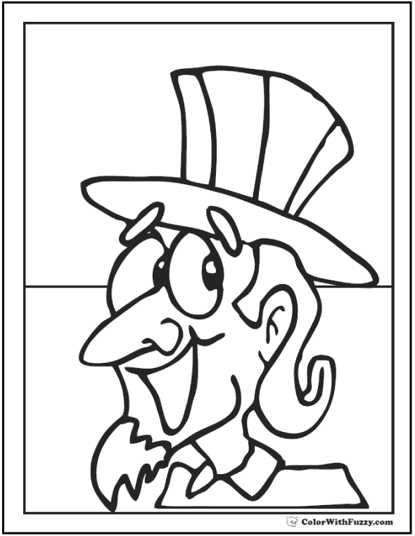 uncle sam top hat coloring pages - photo #42