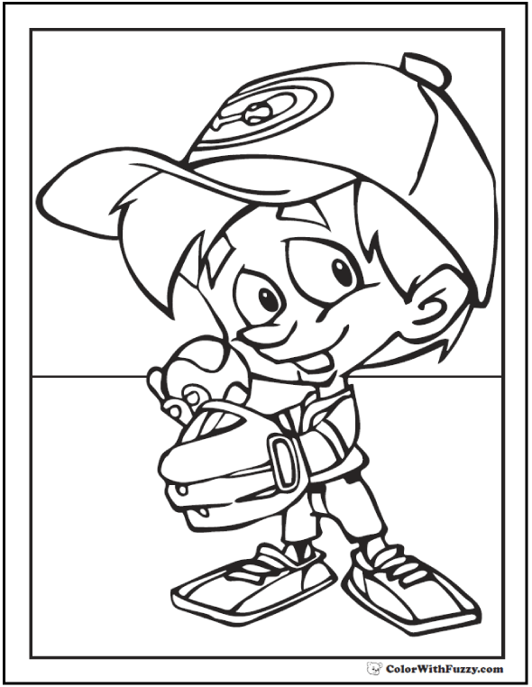 babe ruth baseball coloring pages for kids - photo #19