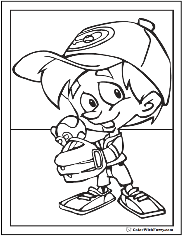 Baseball Coloring Pages Customize And Print PDF