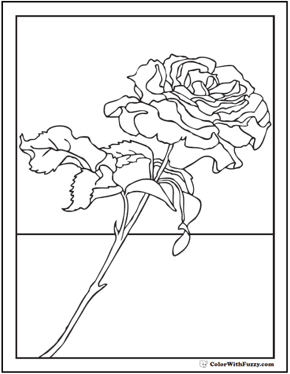 73+ Rose Coloring Pages Customize PDF Printables
