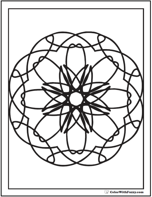 Adult Geometric Coloring Pages: Kaleidoscope