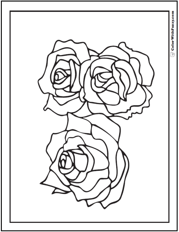 73 Rose Coloring Pages Customize PDF Printables