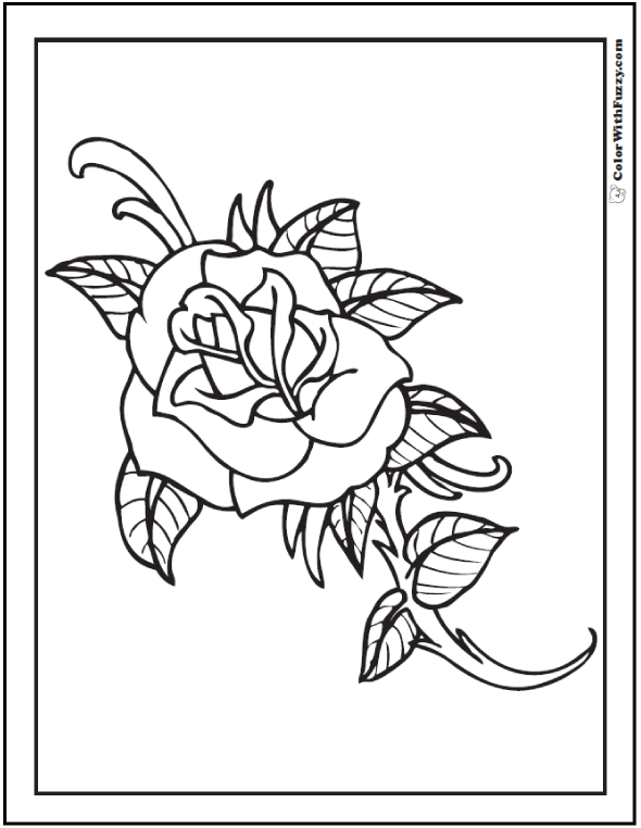 73+ Rose Coloring Pages: Customize PDF Printables