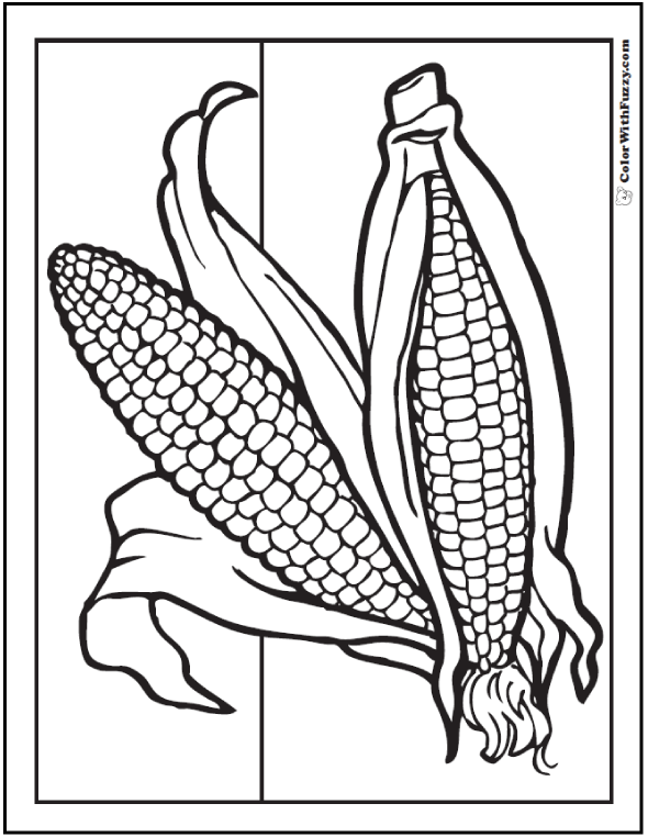 preschool thanksgiving coloring pages corn - photo #21