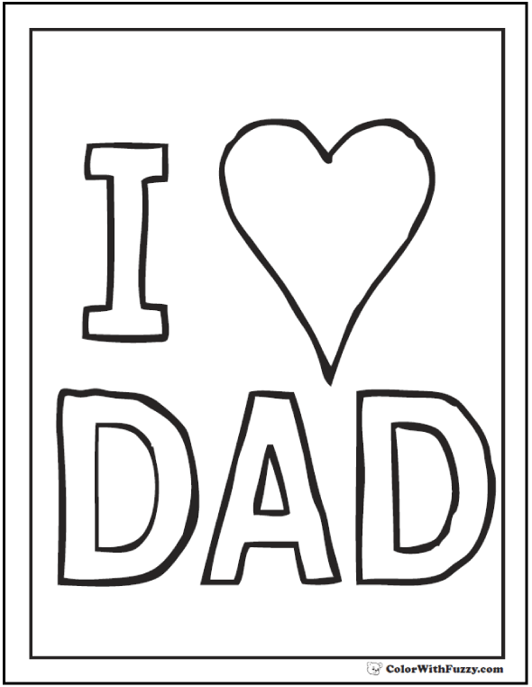 i love you dad coloring pages - photo #24