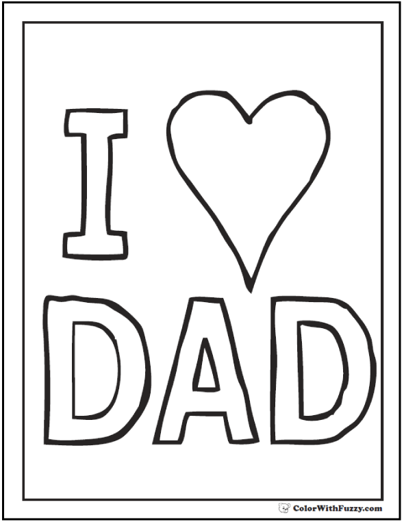 i love my daddy because coloring pages - photo #43