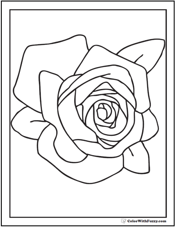 73 Rose Coloring Pages Customize PDF Printables