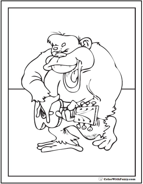 Gorilla Coloring Pages: Print And Customize