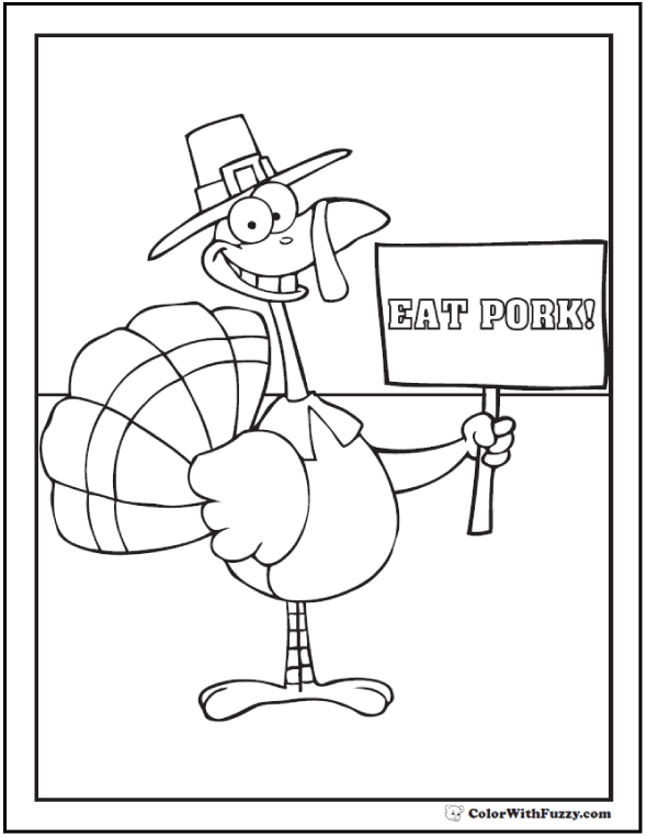 a sign that says thanksgiving coloring pages - photo #15