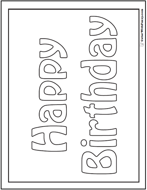 images of coloring pages for birthday cards - photo #10