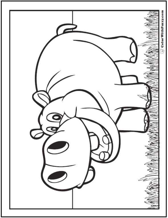 h is for hippo coloring pages - photo #25