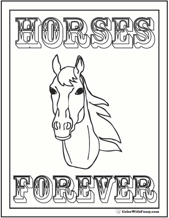 images of coloring pages of horses - photo #41