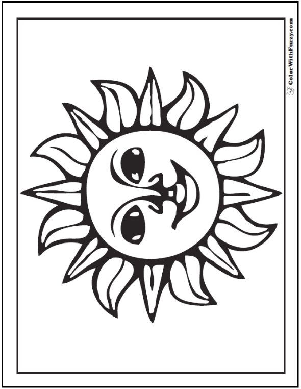 mexican sun and moon coloring pages - photo #1