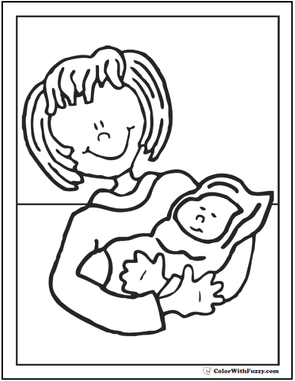 new mom coloring pages - photo #1