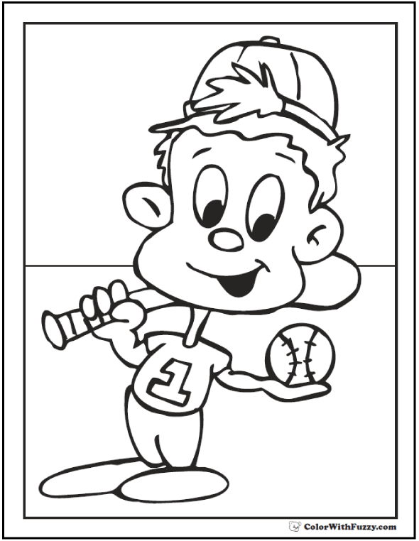 Baseball Coloring Pages Customize And Print PDF