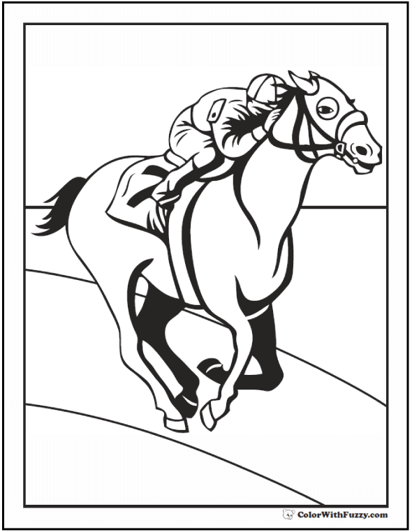 race horse coloring pages to print - photo #26