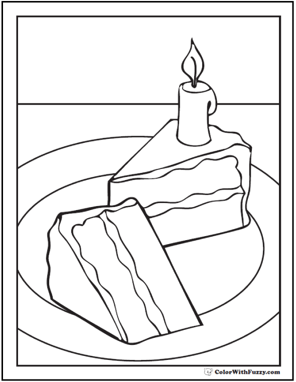 cake slices coloring pages - photo #36