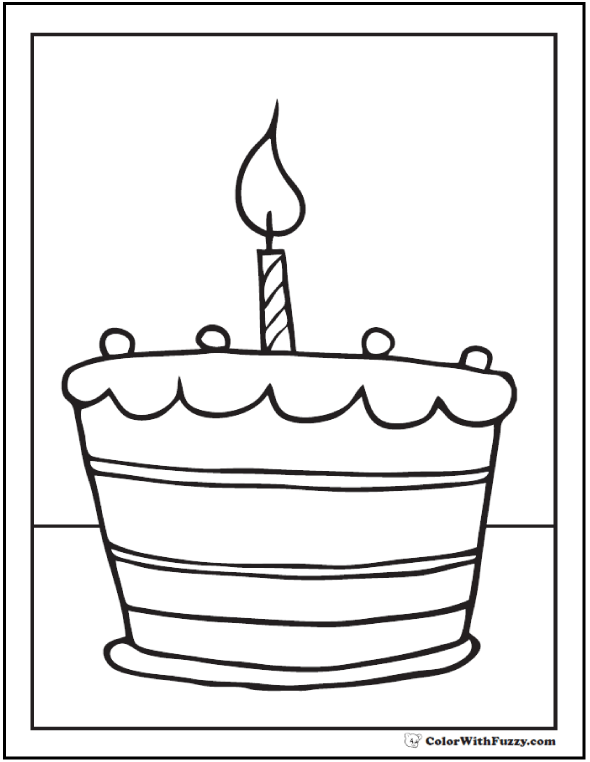 Birthday Cake Coloring Pages Preschool Halloween