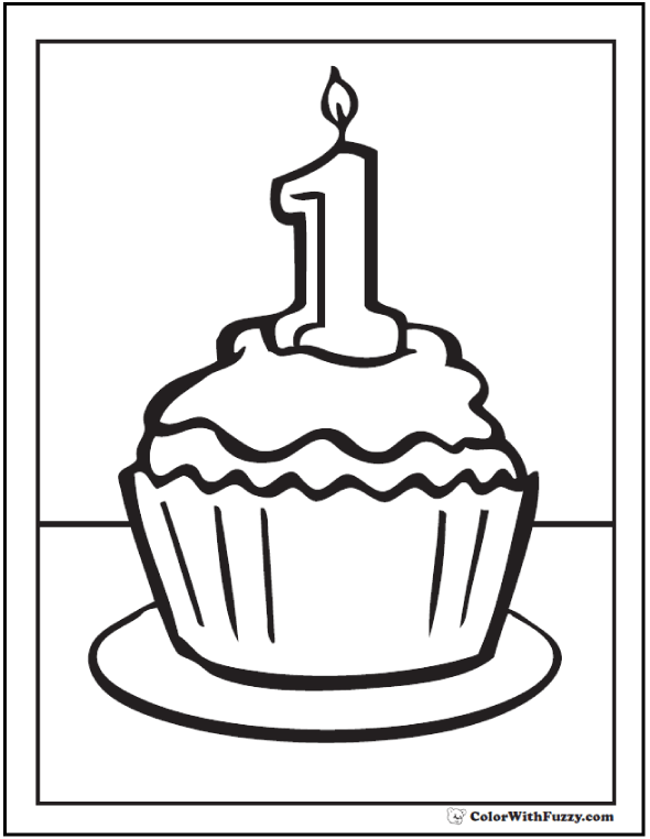 Print These Cute Cupcake Coloring Pages for Kids and Adults