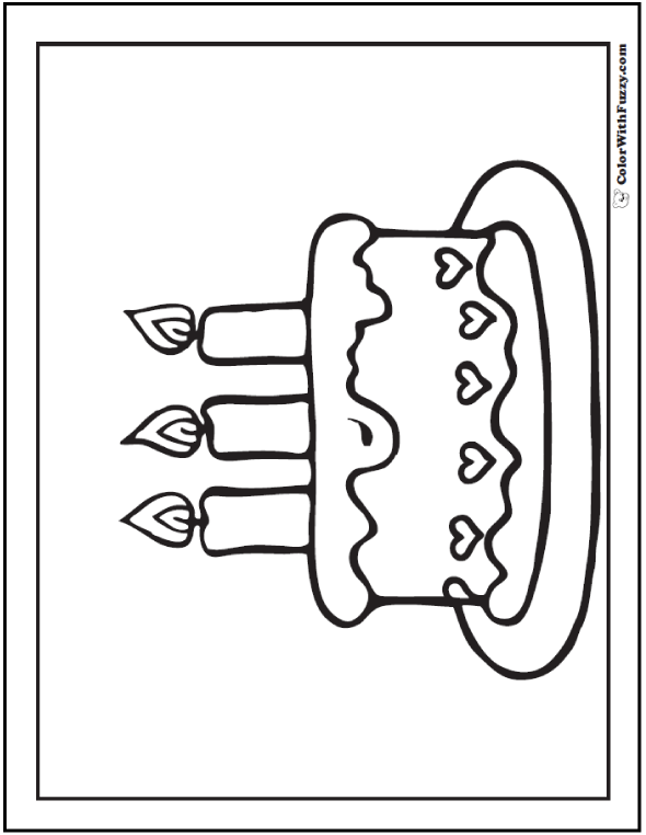 28 birthday cake coloring pages ✨ customizable adfree pdf