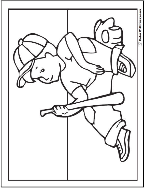 Baseball Coloring Pages Pitcher and Batter Sports Coloring Pages