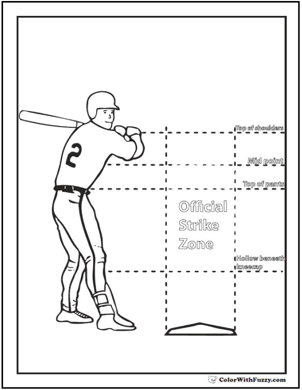 Baseball Posture Coloring Worksheet