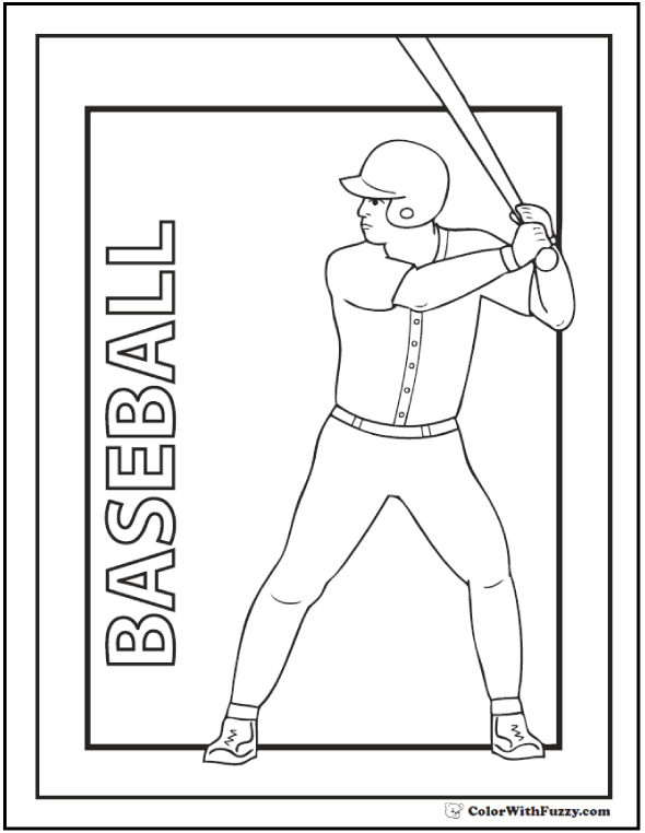 Baseball Coloring Pages Customize And Print PDF