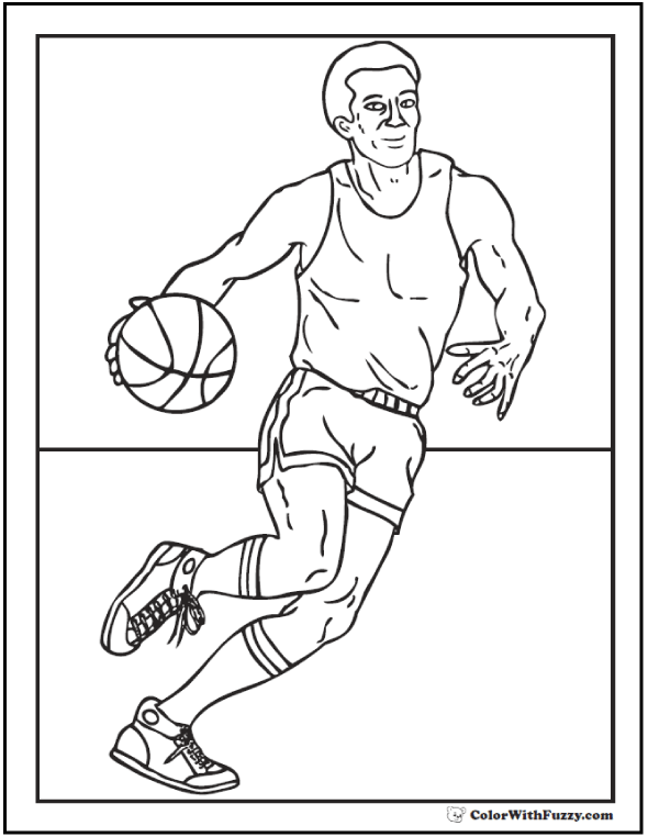 30 NBA & Basketball Coloring Pages (Free PDF Printables)