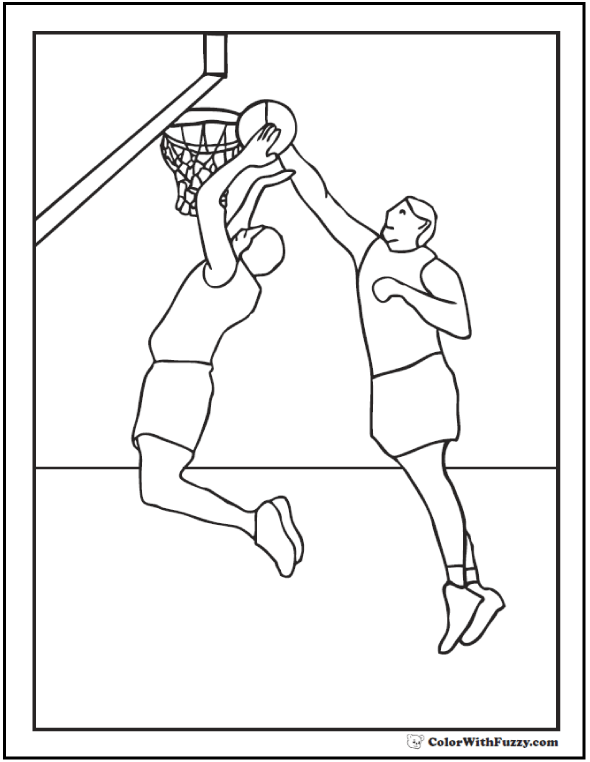 30 NBA & Basketball Coloring Pages (Free PDF Printables)