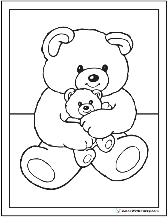 Birthday Bear Coloring Pages 8