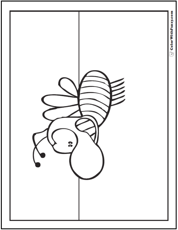 Surprised bee coloring page.