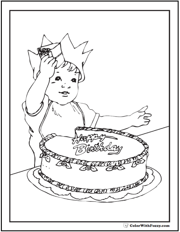 First Birthday Coloring Pages 8