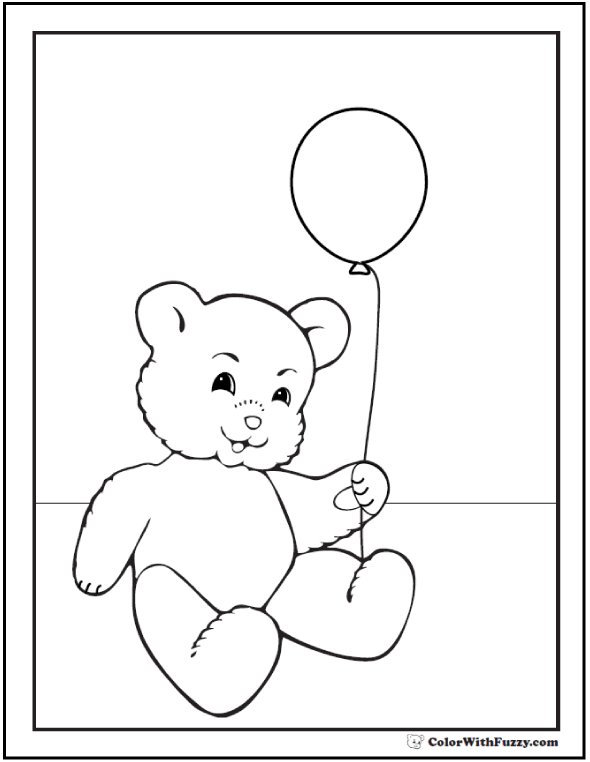 birthday bear coloring pages