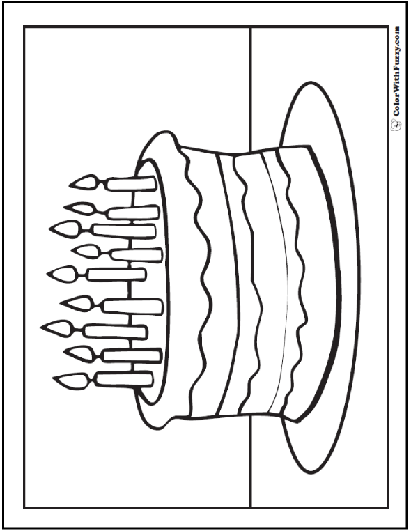 28 Birthday Cake Coloring Pages Customizable Ad Free Pdf Printables