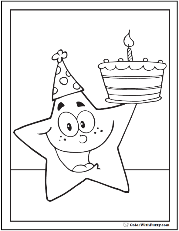 55 birthday coloring pages ✨ printable and customizable