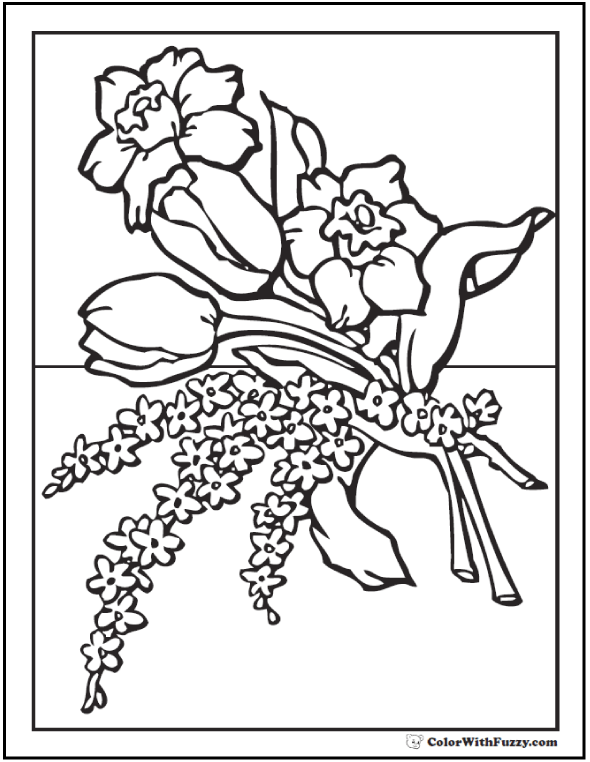 Happy spring coloring book for adults: spring flowers coloring