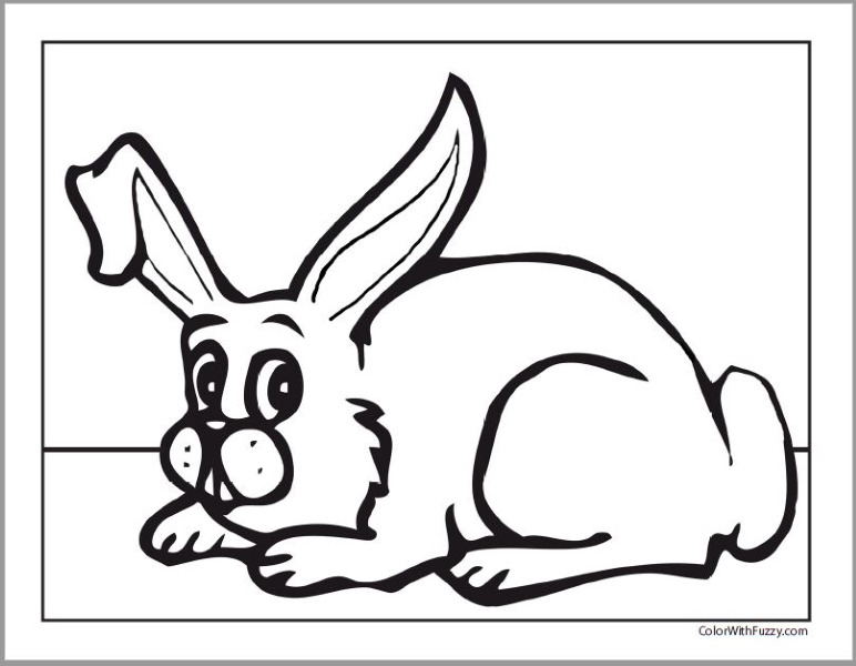 Buck toothed bunny coloring page