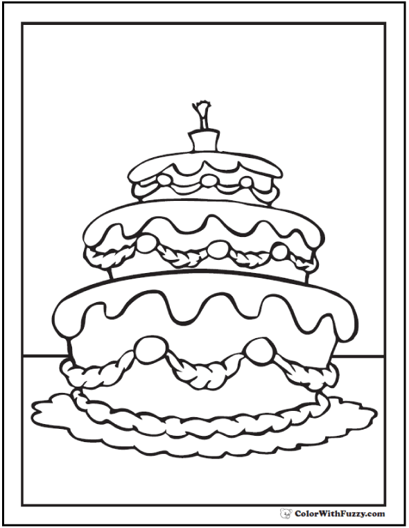 20+ Cake Coloring Pages: Customize PDF Printables