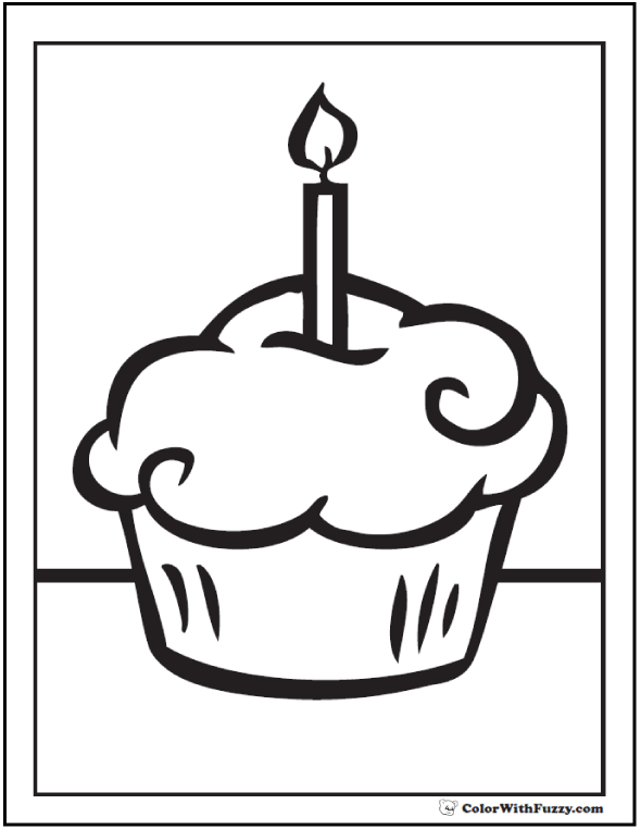 Featured image of post Birthday Cupcakes Coloring Pages