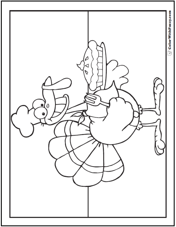 Chef Cartoon Turkey To Color