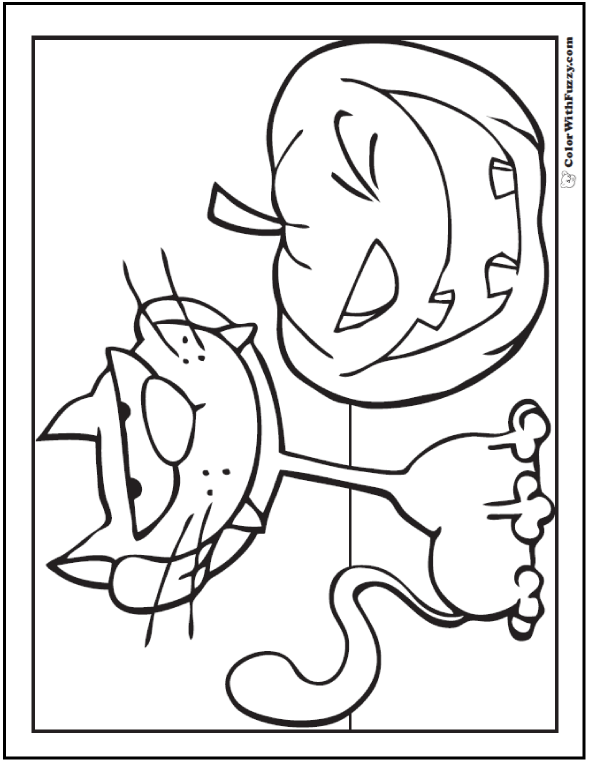 77 Halloween Coloring Pages Cats For Free