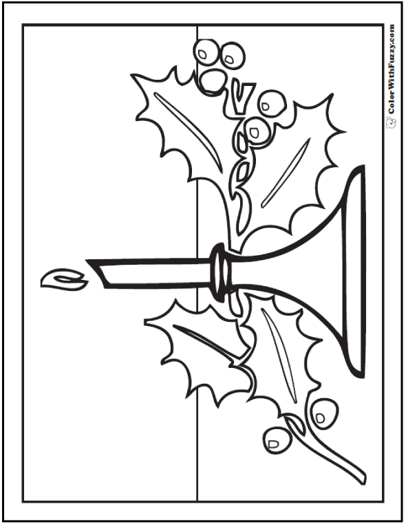 Christmas Candle Coloring Picture