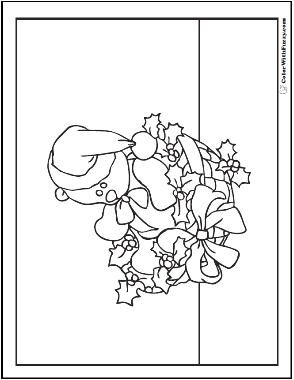 Christmas Teddy Bear Coloring Sheet