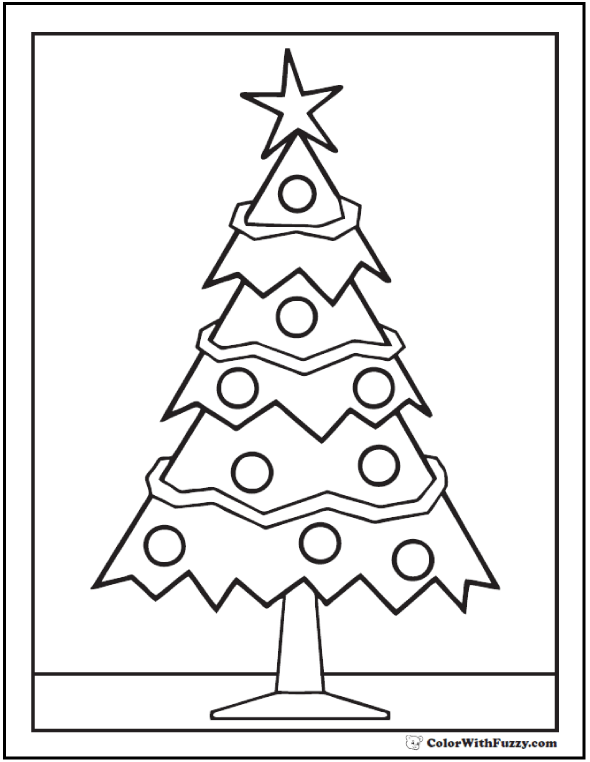 11+ Simple Pine Tree Coloring Page