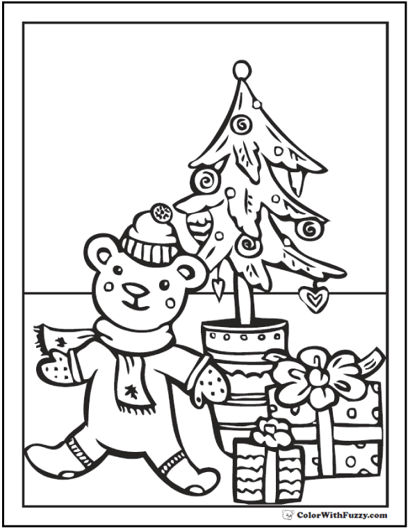 81 Coloring Pages Christmas Bear  Best HD