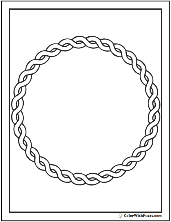 Circle Celtic Coloring Page: Cool twist or wreath.