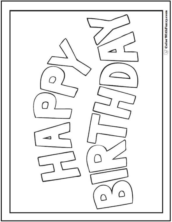 images of coloring pages for birthday cards - photo #18