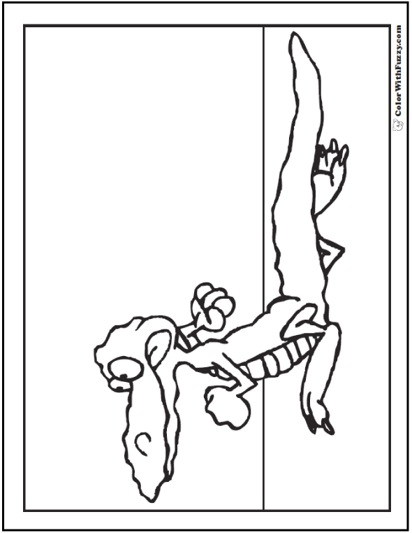 Crazy crocodile or alligator coloring page.