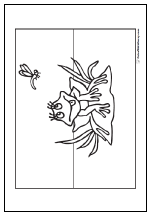 Frog coloring page: Ready to catch a fly.